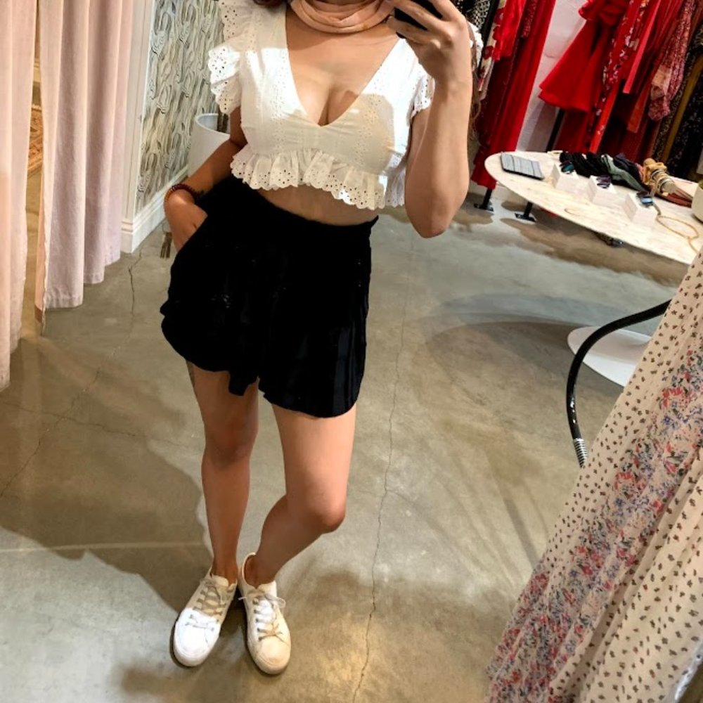 Tina + Jo Satin Flutter Shorts In Black Size Small - image 5